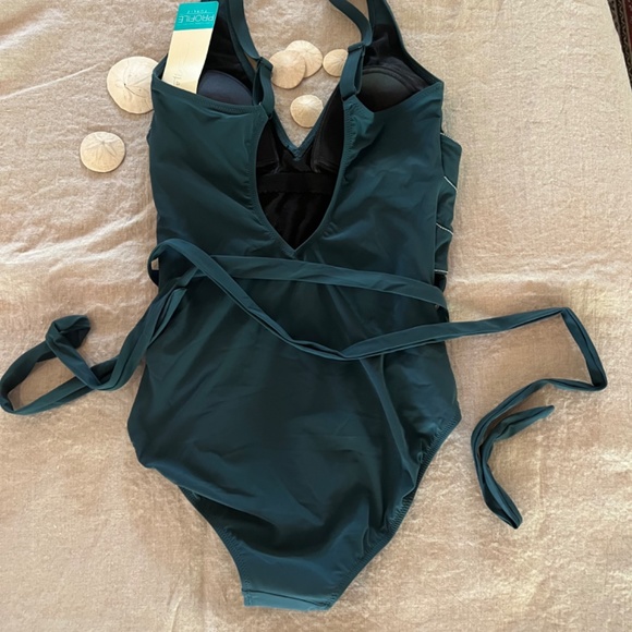 Profile by gottex NWT one piece swimsuit size 8 color teal - Picture 5 of 12